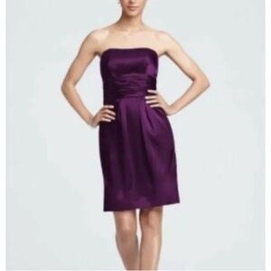 David’s Bridal strapless dress in plum